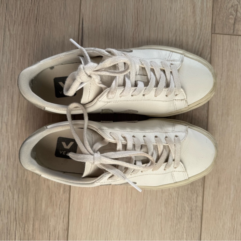 VEJA White & Taupe Campo Sneakers